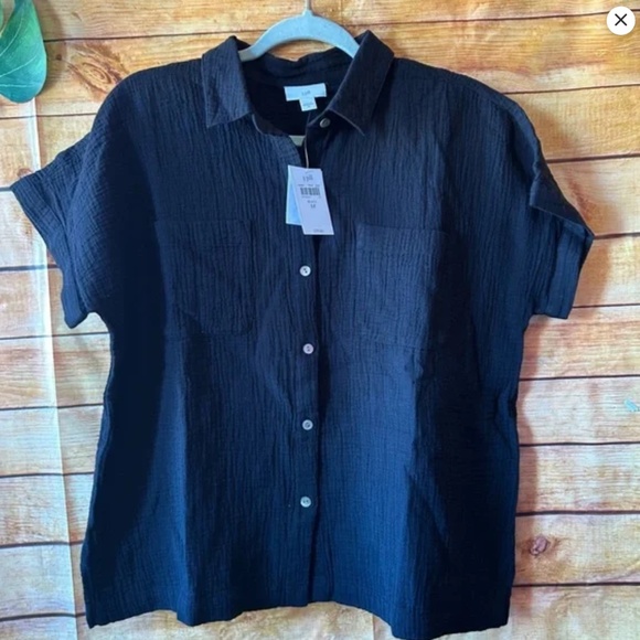 J. Jill Tops - J. Jill Cotton-Gauze Camp shirt 100% cotton size Medium NWT